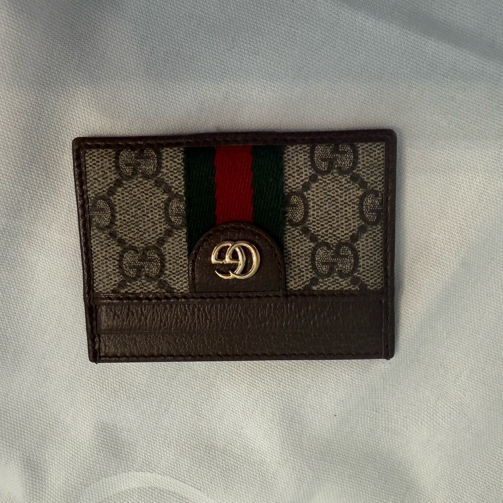 Gucci Monogram Beige and Brown Bag with Card Holder - Picture 2 of 14